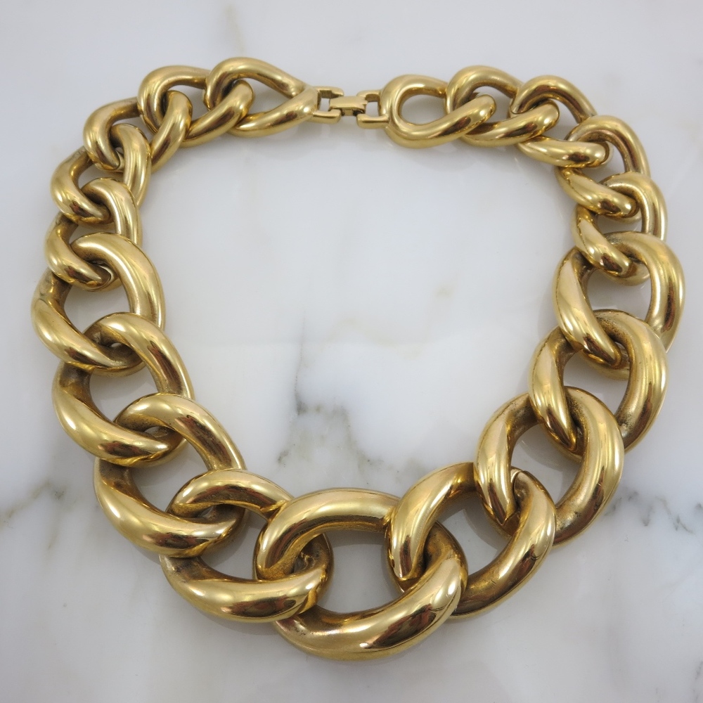 Givenchy Necklace - Thick Chunky Gold Tone Chain